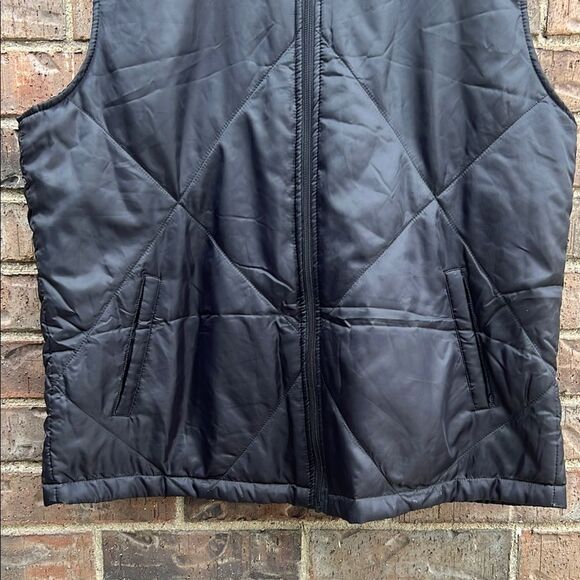 Socialite Men's Black Quilted Sleeveless Zipper Zip Pocket Vest Fall Winter L XL - Picture 3 of 12